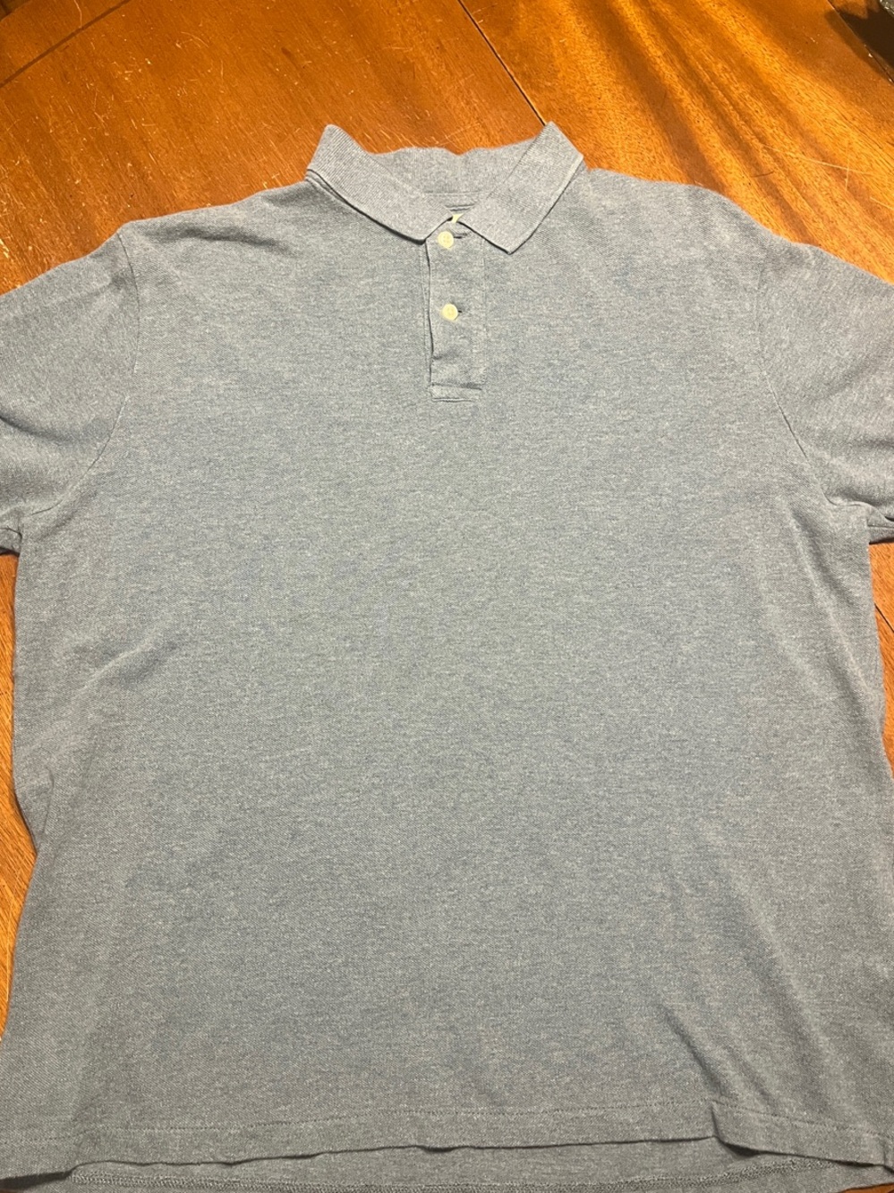 Denim & Supply Ralph Lauren Heathered Slate Blue Short-Sleeve Polo
